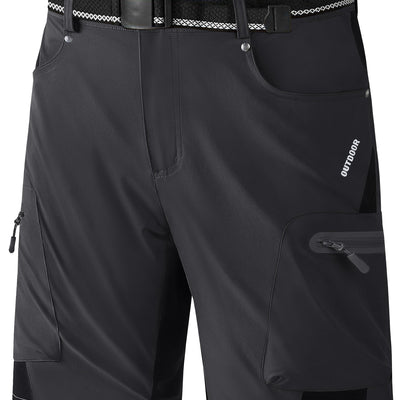 KEFITEVD Mens Hiking Cargo Shorts Quick Dry Outdoor Travel Shorts Lightweight Summer Casual Fishing Golf Work Shorts with Pockets Black