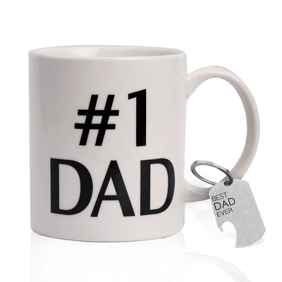 Zenply Taza de papá con la frase «Best Dad», taza de café para papá de 325 ml, tazas de café divertidas, regalos de Navidad para papá, regalos de cumpleaños para papá, esposo, abuelo de parte de hija, hijo, esposa, impresa por ambos lados