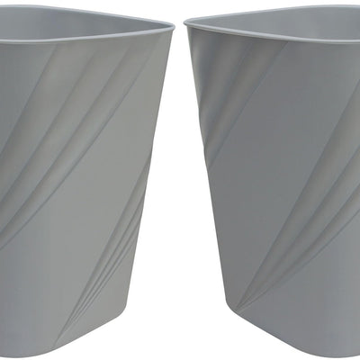 Freetex 1.6 Gallon Small Plastic Trash Can Wastebasket Recycling Bin for Bathroom Dorm Bedroom,Home Office Garbage Container Basket for Bedroom Kids Room (2 Grey)