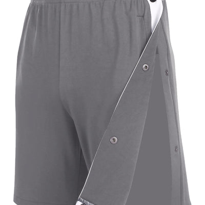 Wataxii Unisex Tear Away Shorts Mens Post Surgery Adaptive Clothing Leg Side Open Shorts Soft After Surgery Hospital Gowns Grey