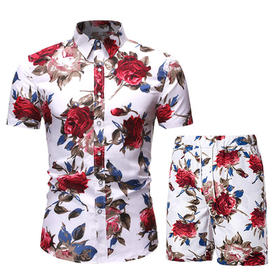 MANTORS Mens Summer Outfits Short Sleeve Hawaiian Shirts and Shorts DC01-S