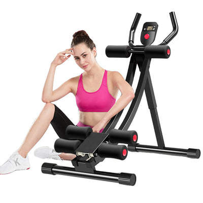 JOBUR Ab Machine Womens Home Abdominal Exerciser 308lbs Abdominal Compressor Collapsible Abdominal Core Trainer 4-Speed Adjustable Strength Training Abdominal Workout Machine with LCD Display