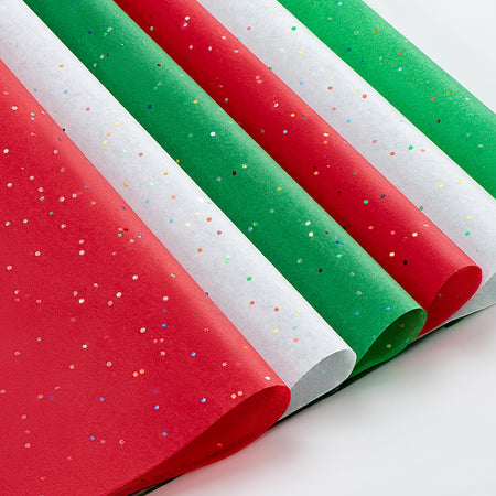 Simetufy Glitter Christmas Tissue Paper for Gift Bags 60 Sheets 20 x 20 Inches Christmas Wrapping Paper Gift Wrapping Christmas Tissue Paper Sheets Bulk for Christmas Birthday and Holiday Decor