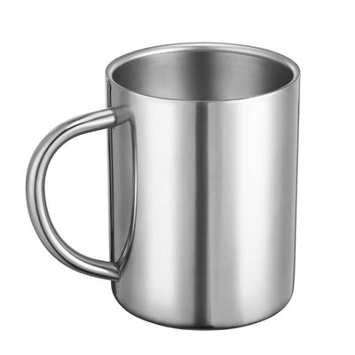 Bidponds Taza de café de doble pared de acero inoxidable, 400 ml, tazas de té, tazas de viaje para camping