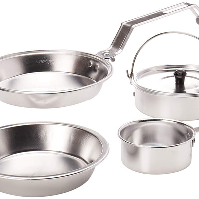 Ensemble de cuisson d'extérieur 5 pièces Coleman comprenant une poêle, une casserole avec couvercle, une assiette et une tasse – Popote de camping en aluminium pour le camping, les hayons, les camping-cars et la cuisine en plein air