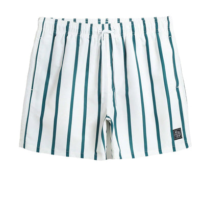 SOLY HUX Mens Quick Dry Swim Trunks Board Shorts Bathing Suits Swimsuit Beach Shorts with Pockets Green Striped XXL