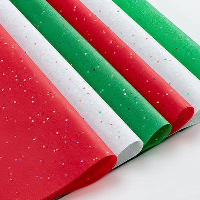 Simetufy Glitter Christmas Tissue Paper for Gift Bags 60 Sheets 20 x 20 Inches Christmas Wrapping Paper Gift Wrapping Christmas Tissue Paper Sheets Bulk for Christmas Birthday and Holiday Decor