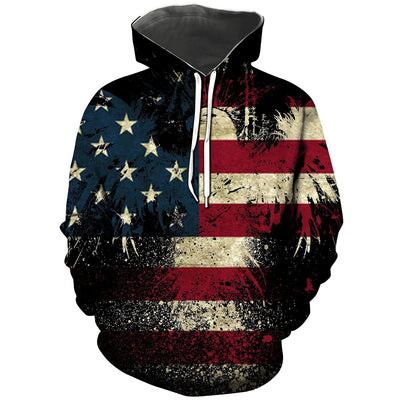 Hisayhe Mens American Flag 3D Print Hoodie Casual Funny Hooded PulloverColour14XL