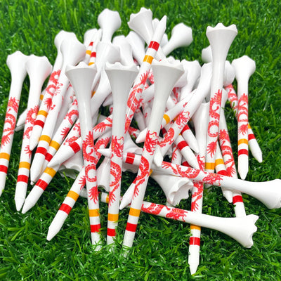 NorthPointe 3 ¼” Dragon & Stripes Golf Tees Plastic - 40 Plastic Golf Tees in Bulk