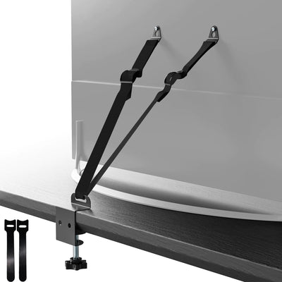 Sangles de sécurité TV PUTOROGA Sangles TV sans perçage Sécurité pour écran plat Ancrages de meubles anti-basculement pour la sécurité des bébés Sangles antisismiques avec pince en C métallique Vis en acier inoxydable 304 pour montage VESA Noir