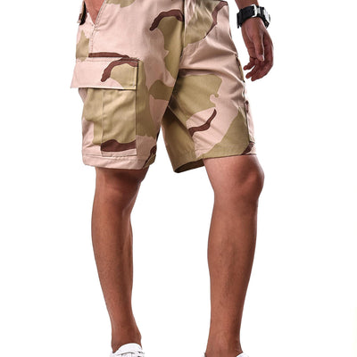 Backbone Mens Army Tactical Military BDU Camouflage Shorts Work Fishing Camping Casual Cargo Shorts (Tri-Color Desert Camo Size 36)