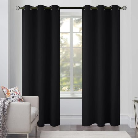 2 Panels Cozlo Blackout Curtains for Bedroom with Grommet Black Out 42x84 inch