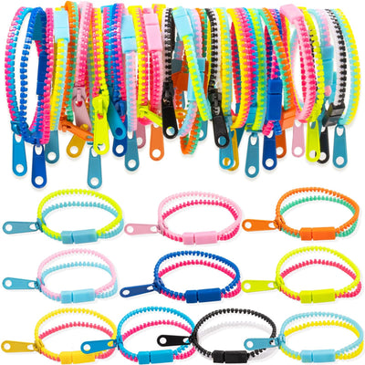 Pulseras con cremallera Fidget Toys para niños, 30 unidades a granel, sensorial, regalo para fiestas de amistad, para niños y niñas, regalo para el Día de San Valentín, para rellenar bolsas de regalo, para cestas de Pascua, pulsera Fidget