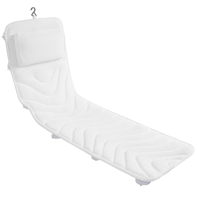 Full Body Bath Pillow for Bathtub Non-Slip Bath Pillows for Tub Spa Bathtub Pillow Cushion for Headrest Neck Shoulder and Back Rest Support,Relaxation Spa Accessories-50 x 15" (White)