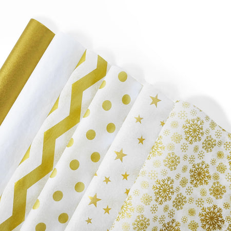 Cholancy 100 Sheets Tissue Paper for Gift Bags 20 x 14 Christmas Tissue Paper for Gifts WrappingGold Tissue Paper Bulk for Wedding Holiday Parties Decor