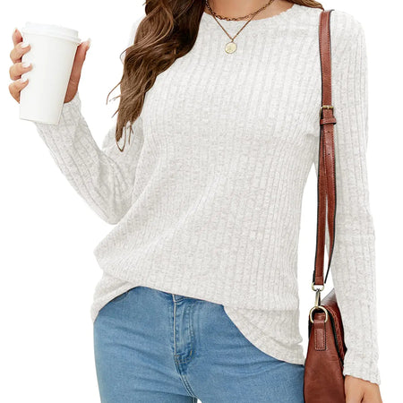 SimpleFun Cute Sweaters for Women Trendy Going Out Knitted Tops Ladies Light Sweaters for Winter (WhiteS)