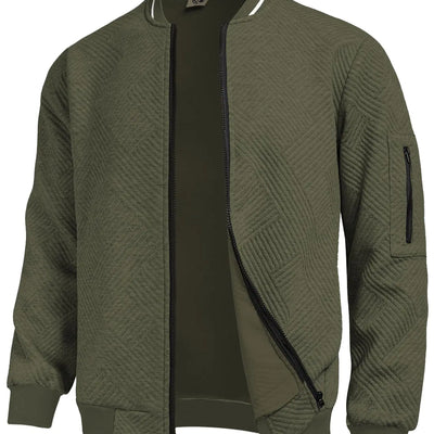 Hardaddy Chaquetas Ligeras de Hombre Bomber Chaqueta Informal Texturizada Estilo Universitario Abrigo Verde 3XL