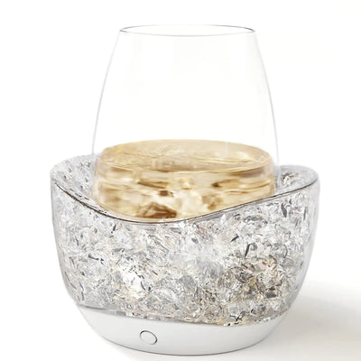 Wine Chiller for Glass Stemless Wine Glass Chiller Keeps Your Glasses of Vino Cold 10 Color Light Modes Separable Wine Essentials Accessories (White)