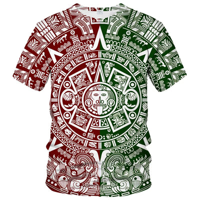 LAOLIUSN Divertida Camiseta Mexicana México para Hombre con Temática Maya Azteca Blanco3XL