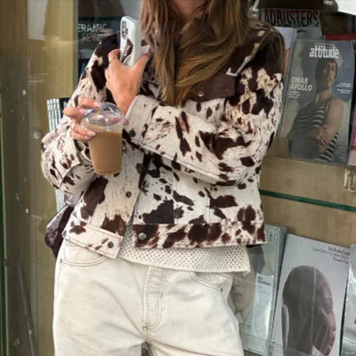Chaqueta de mezclilla corta artesanal