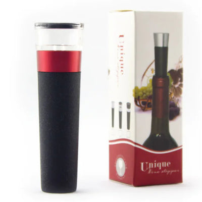 Vacuum Wine Stopper with Aluminum Ring and Silicone