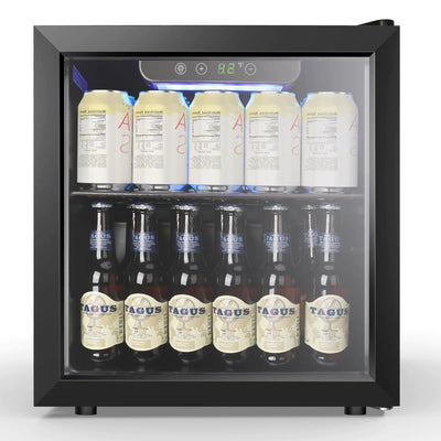 Electactic Wine Cooler 12 Bottle/48 Can Beverage Refrigerator Mini Fridge Glass Door with Adjustable Shelves Digital Temperature Display Freestanding Small Wine Fridge for Soda Wine or Beer