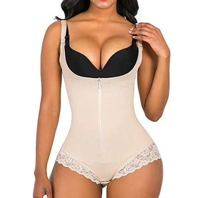 Seamless Hip Lifting Body Shaper Tights with Zipper β Full Body Shapewear