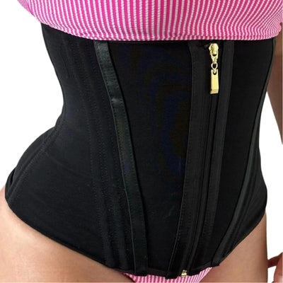 Zecond Skin Waist Trainer with Zipper - Hour Glass Waist Trainer for Women - Zipper and Hook Waist Trainer - Faja Cinturilla (BLACK X-Small)