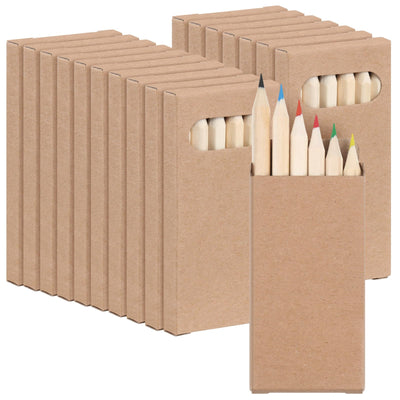 Ctosree 50 Packs 3.5 Inch Mini Colored Pencils Bulk Coloring Supplies Coloring Pencils in Kraft Boxes for Classroom School Drawing Birthday Wedding Party Favors 6 Pencils Per Pack