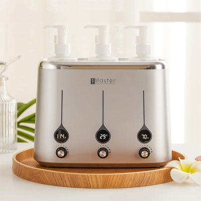 Master Massage Gen-II 3-bottles Oil Warmer for Massage Therapy & Personal Use- Quick Oil & Lotion Warmer Heats up to 140Β°F- Sleek Modern Design- Available with 1 or 3 Bottles