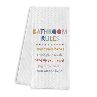 Qpenm Bathroom Rules Decorative Kids Hand Towels Boho Kids Bathroom Decor Kids Bathroom Hand Towels Kids Hand Towels for Bathroom Toddler Boys Girls Bathroom Decor 16x24 Inch