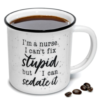 Taza de enfermera de 11 onzas, divertida taza de café para enfermeras, taza de café, soy enfermera, taza para mujeres y hombres, taza de café de cerámica, taza de enfermera cardíaca, taza de café para enfermeras