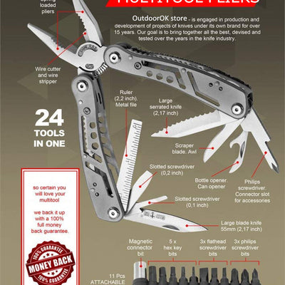 Pince pliante multifonctionnelle d'extérieur