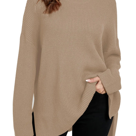 Zyyfly Womens Plus Size Sweaters Womens Tunic Sweaters Oversized Sweaters for Women Batwing Sweaters for Women Chunky tan XXL