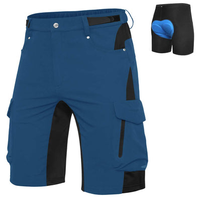 Ally Mens Mountain Bike Shorts 4D Padded Bike Shorts Baggy Cycling Biking Bicycle Biker Shorts Loose-fit with 6 Pockets (Indigo 3X-Large)