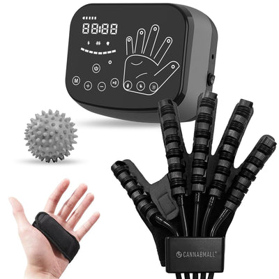CANNABMALL Rehabilitation Robot GloveUpgrade Hemiplegia Hand Stroke Recovery EquipmentAdjustable StrengthRechargeable Finger Rehab Training Device for Hemiplegia Arthritis Dysfunction Recovery-RS