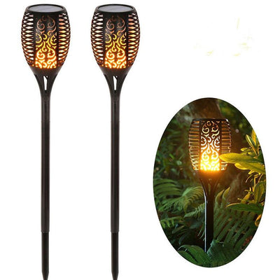 Lumière solaire extérieure à effet flamme