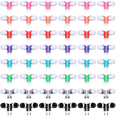 Konohan 160 Packs Bulk Earbuds with Wire Kids Earphones Classroom Headphones for Students Headphones Individually Bagged 8 Colors Ear Buds Bulk Headphones for Classroom School Library (Multicolor)