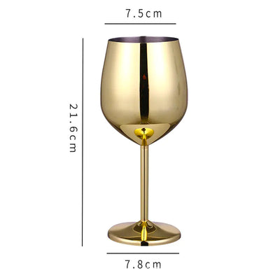 Stainless Steel Champagne and Wine Glass Set