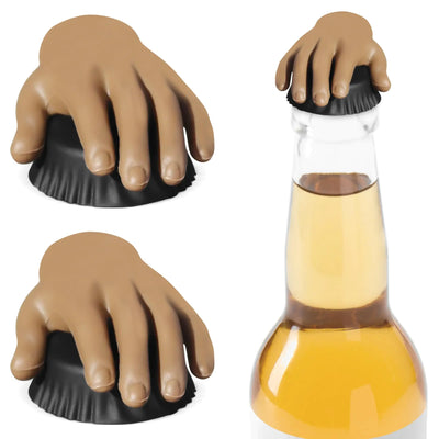 NightCap Prevents Drink Spiking - Silicone Bottle Caps to Fit Glass Beer Bottle Tops Wine Bottles and Plastic Soda Bottles Beer Cap Cover Key chain & Pouch Included Light 2 Pack