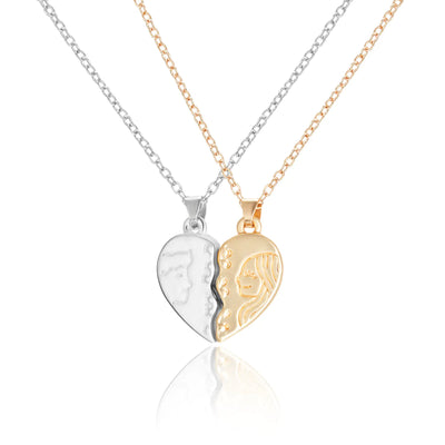 Juego de collares de pareja de imanes con corazones de moda para hombres y mujeres