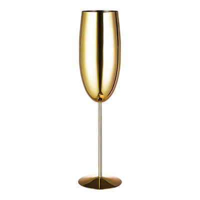 European Luxury Champagne Flutes - Stainless Steel Tulip Cups