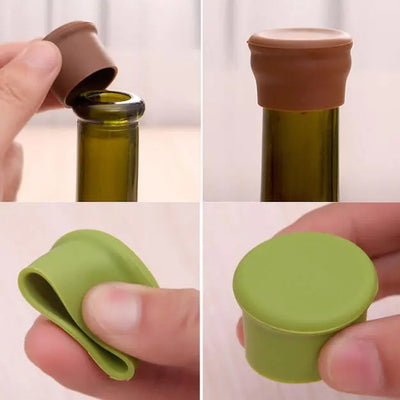 Silicone Wine Bottle Stopper and Spice Jar Sealer