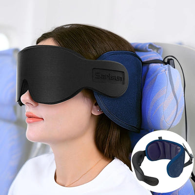 SARISUN Travel Pillows for Airplanes Neck Pillow with Eye Mask for Sleeping Long Flights Travel Pillow for Car Road Trip Car Headrest FSA HSA Eligible Approved Travel Accessories Purple