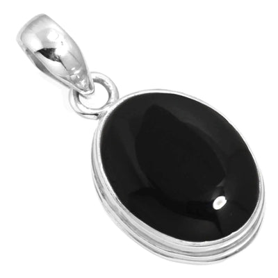 JEWELOPORIUM Colgante de Plata 925 para Mujer con Ónix Negro Genuino Collar de Plata con Colgante de Bisutería Regalo del Día de la Amistad Joyería Vintage