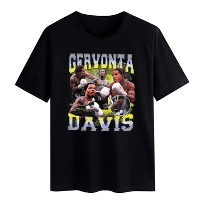 Gervonta Davis Boxeur Professionnel T-Shirts Homme Pack de T-Shirts Performance Homme T-Shirts Anti-Humidité T-Shirts en Coton T-Shirt à Col Rond et Manches Courtes Homme en Coton épais - X-Large