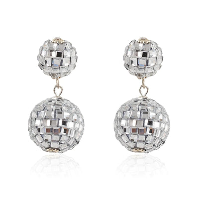 Disco Ball Earrings for Women Sparkly Disco Earrings for Womens Costume Accessories Disco Ball Dangle Earrings Mirrorball Earrings 60s 70s Earrings Disco Jewelry for Women Disco Outfits Accessories