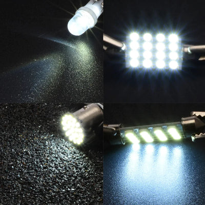 Kit de 14 luces LED interiores para coche T10 de 36 mm para techo, maletero y matrícula