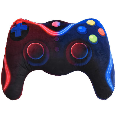 Manette de jeu en forme de coussin de lancer en peluche pour garçons et filles, décoration de salle de gamer pour canapé/chaise d'ordinateur/lit, cadeaux pour adolescents, oreiller jouet de jeu (Mini rouge bleu)