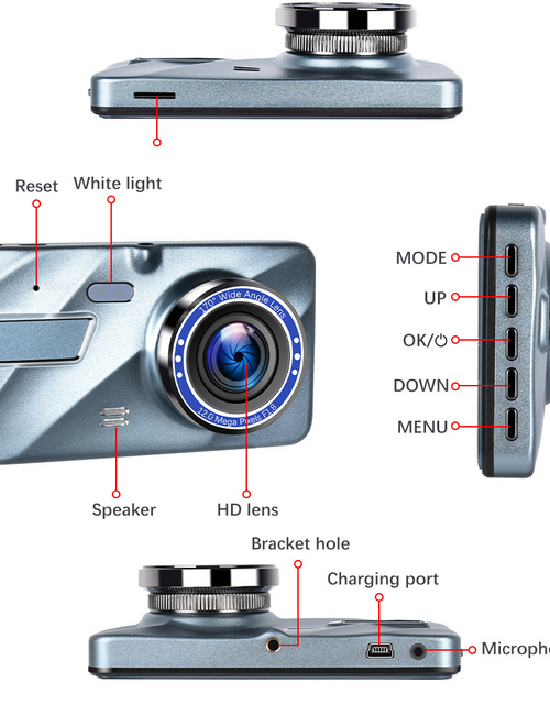 Load image into Gallery viewer, HD 1080P Car Dual Lens Dash Cam 4" DVR Recorder Front &amp; Rear Camera Night Vision
